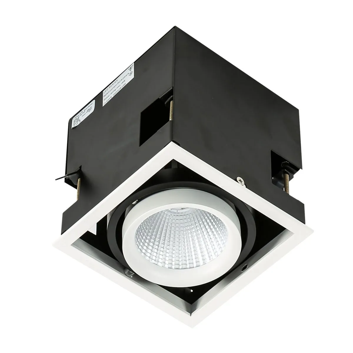 Vertico Single, nowoczesna wpuszczana lampa sufitowa, biało czarna, LED, 4000K, GL7108-1/18W 4000K W